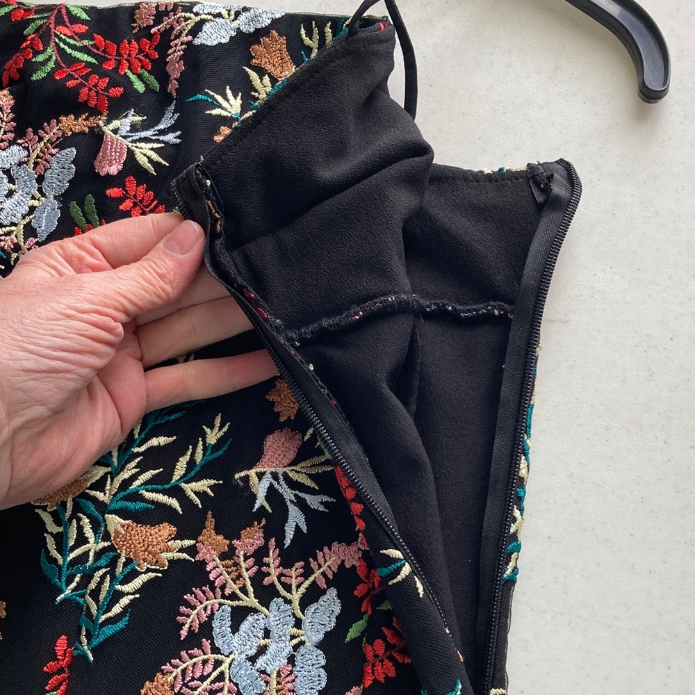Urban Outfitters Black Floral Embroidered Mini Dress - Picture 8 of 10